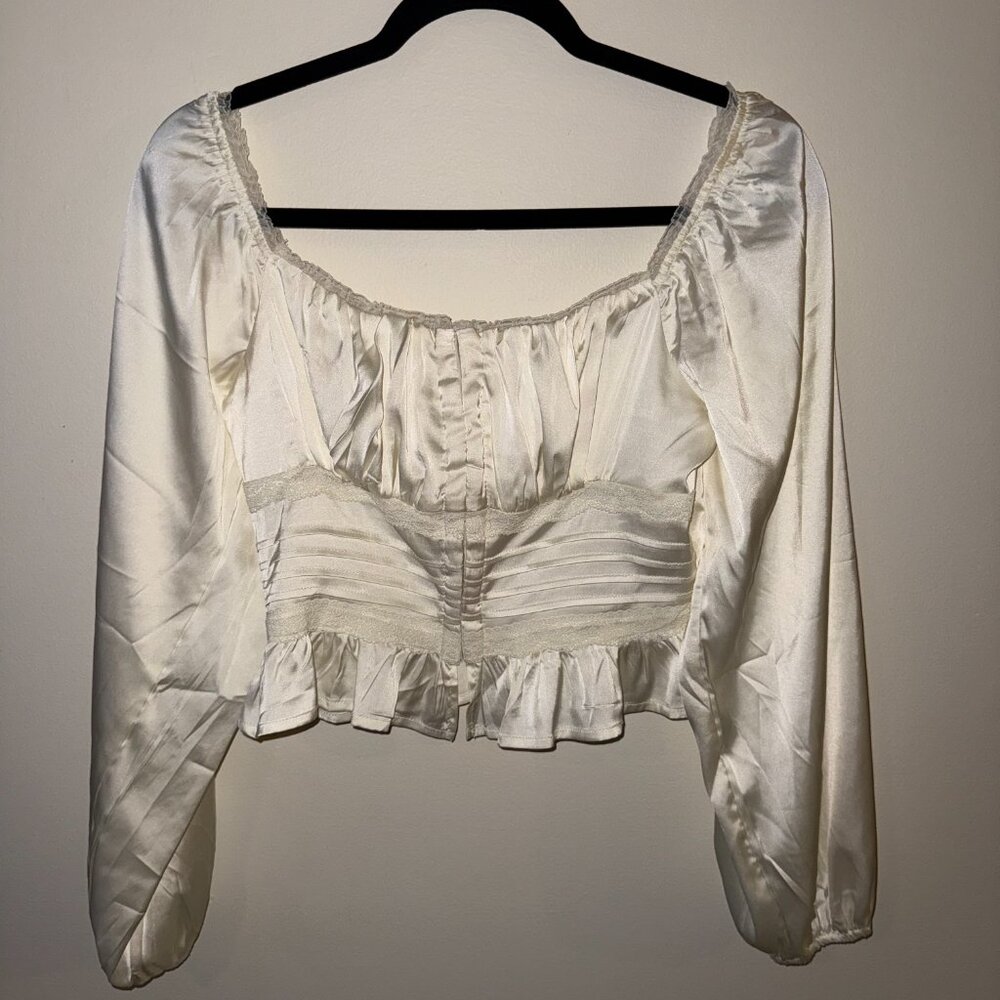 Altar'd State White Long Sleeved Blouse